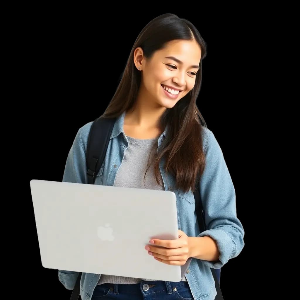 A happy student celebrating success